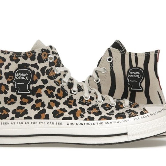 Brain Dead X Chuck Taylor (Converse) 70 HIGH - 'Mismatched Prints' (M6/W8) NWT - Picture 4 of 16